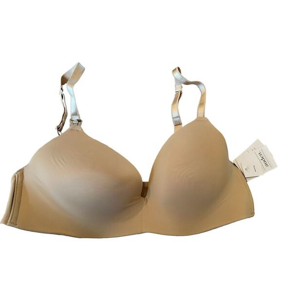 Auden Nursing Maternity Bra Women's 36B Nude Tan Adjustable Wire Free Smooth NEW - Picture 1 of 8